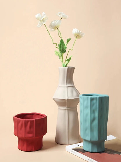 Ceramic Vase Irregular Handmade Flower