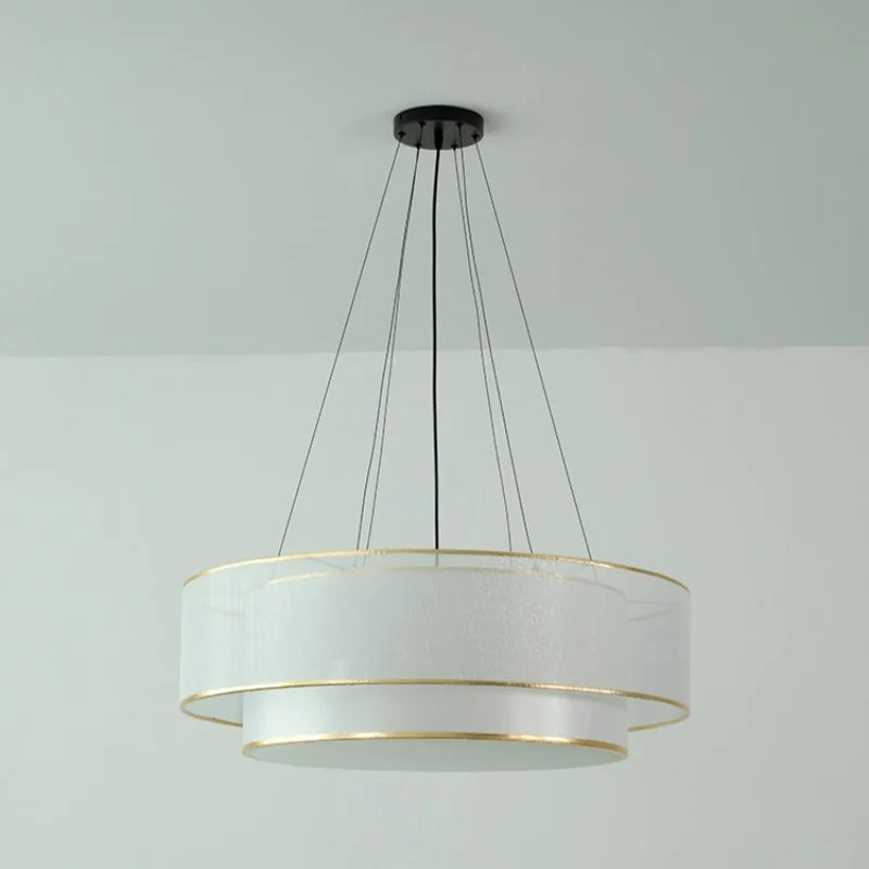 Simple circular fabric chandelier