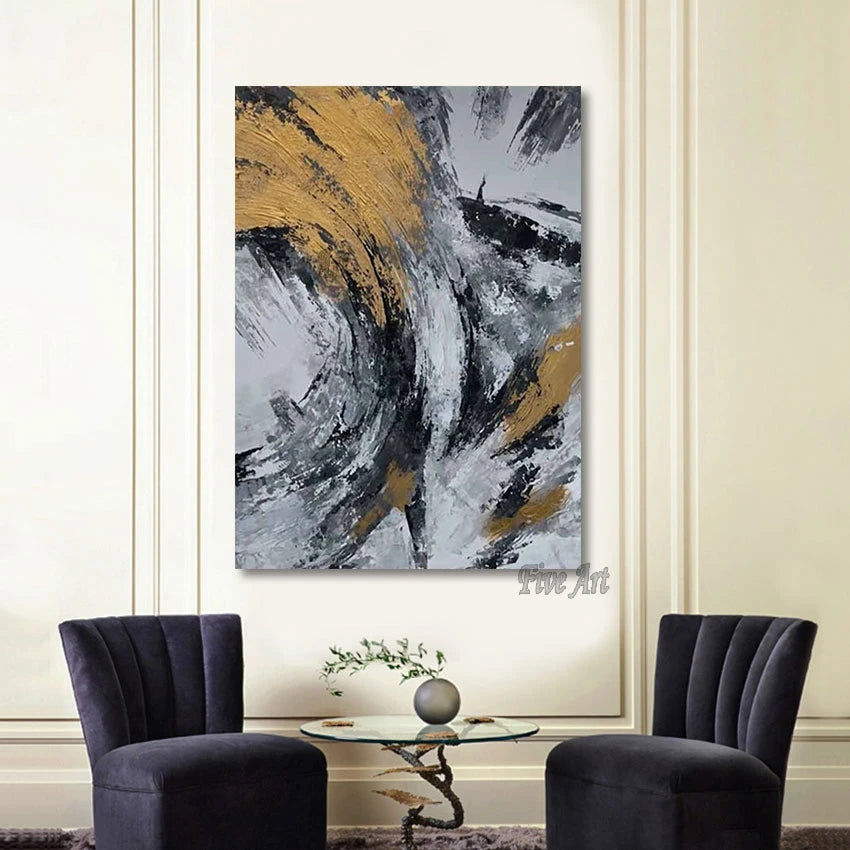 Abstract Acrylic Oil Painting Wall Art Canvas Prints for Living Room No Frame