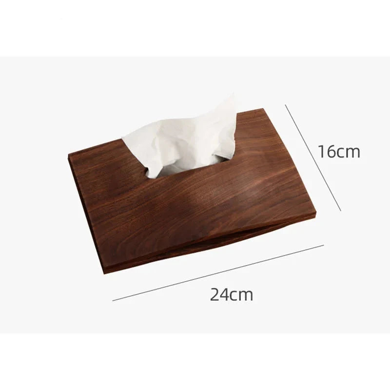 Natural Walnut Wood Tissue Box