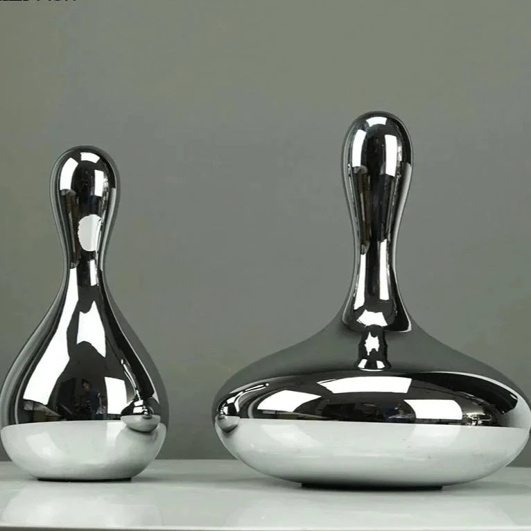 Silver Teardrop Glass Bowling Pins