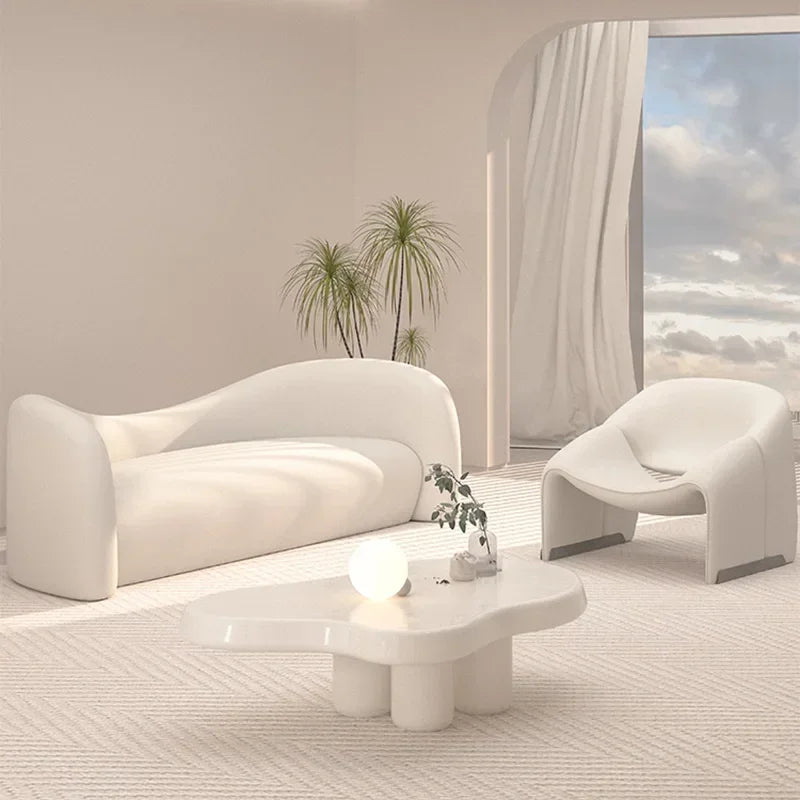 Comfortable white reclining sofas modern design