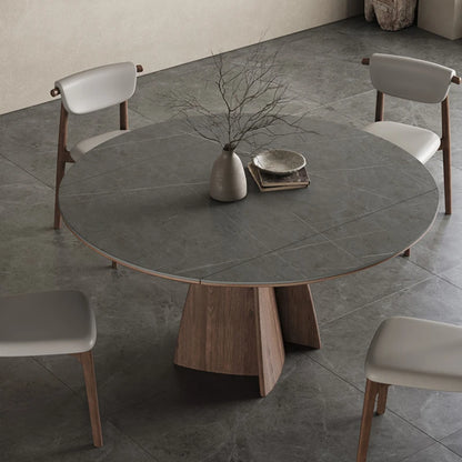 Multifunctional round extendable dining table