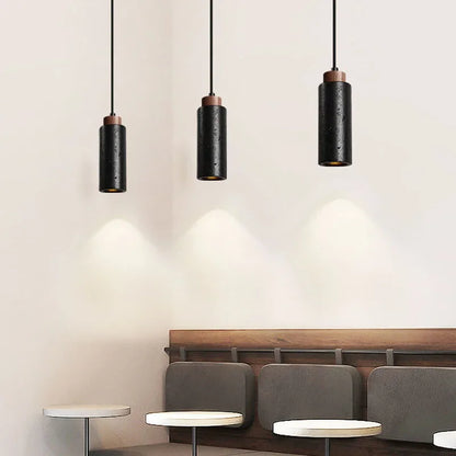 Black Marble Pendant Light Wabi Sabi Limestone