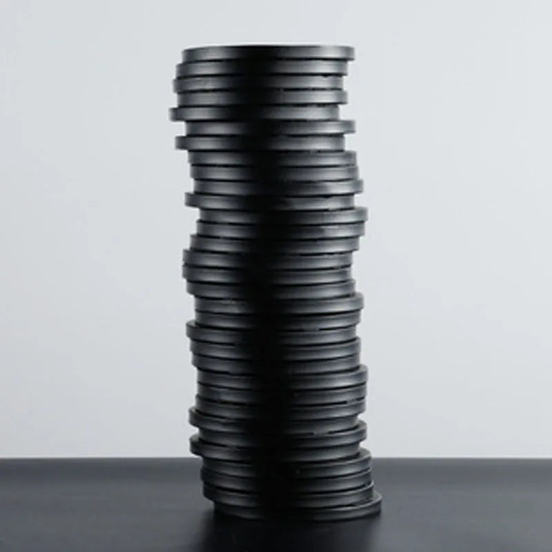 Creative Black Resin Vase Circle Stacking Irregular