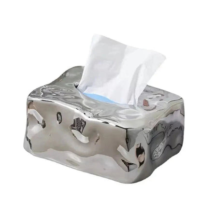 Irregular surface ceramic tissue boxes