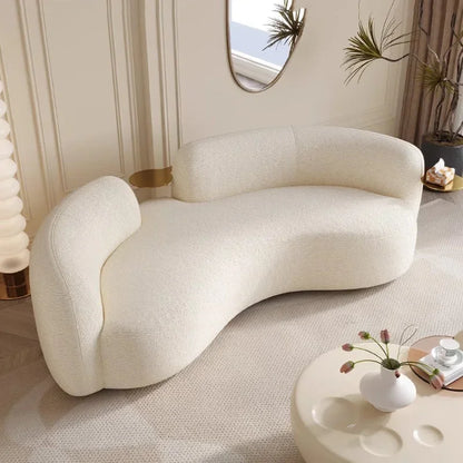 Comfortable white reclining sofa for living room