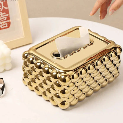 Gold Plated Bubble Tissue Box