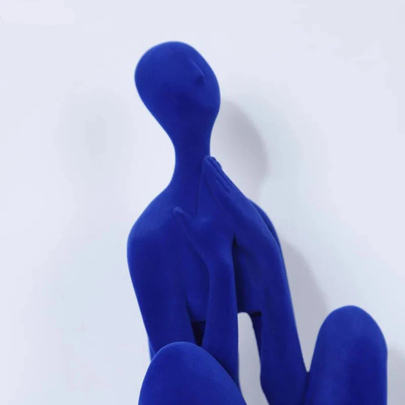 Creative blue character resin statue