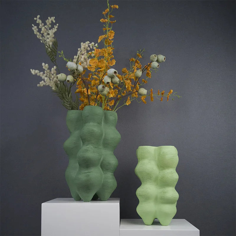 Creative Abstract Green Resin Vase