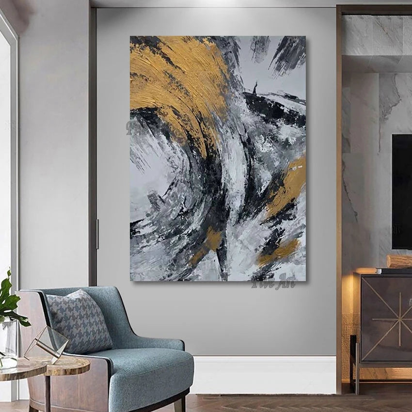 Abstract Acrylic Oil Painting Wall Art Canvas Prints for Living Room No Frame