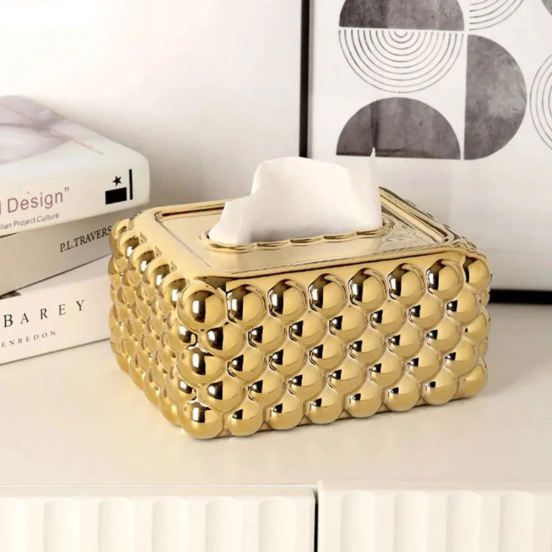 Gold Plated Bubble Tissue Box