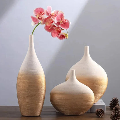 Circular ceramic flower vase