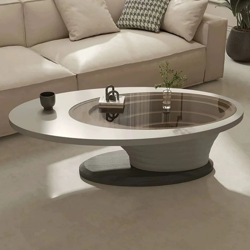 Simple modern oval design coffee tables