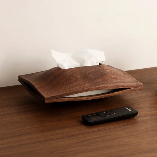 Natural Walnut Wood Tissue Box