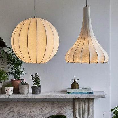 Cocoon Pendant Lamp Minimalist Silk Lantern