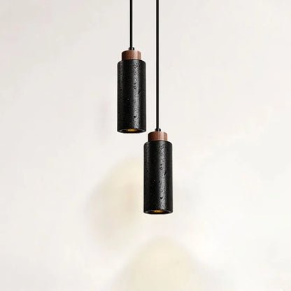 Black Marble Pendant Light Wabi Sabi Limestone