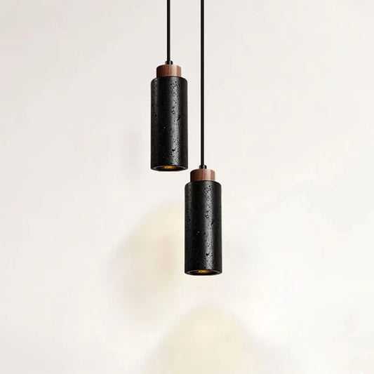 Black Marble Pendant Light Wabi Sabi Limestone