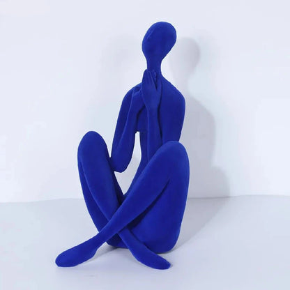 Creative blue character resin statue