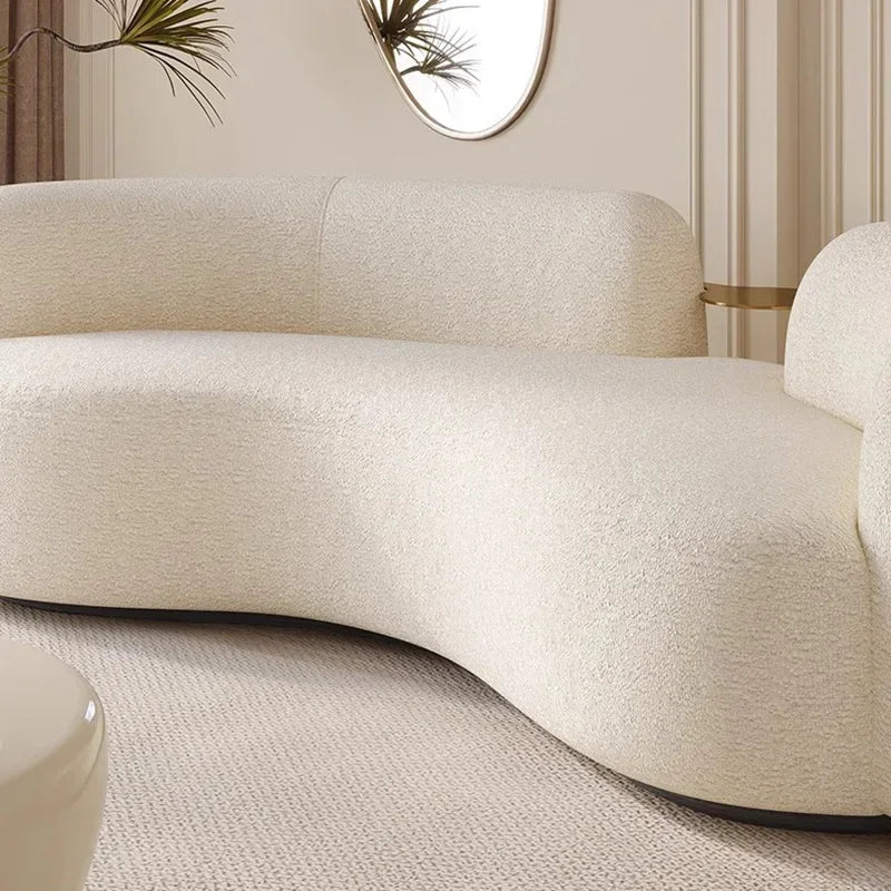 Comfortable white reclining sofa for living room