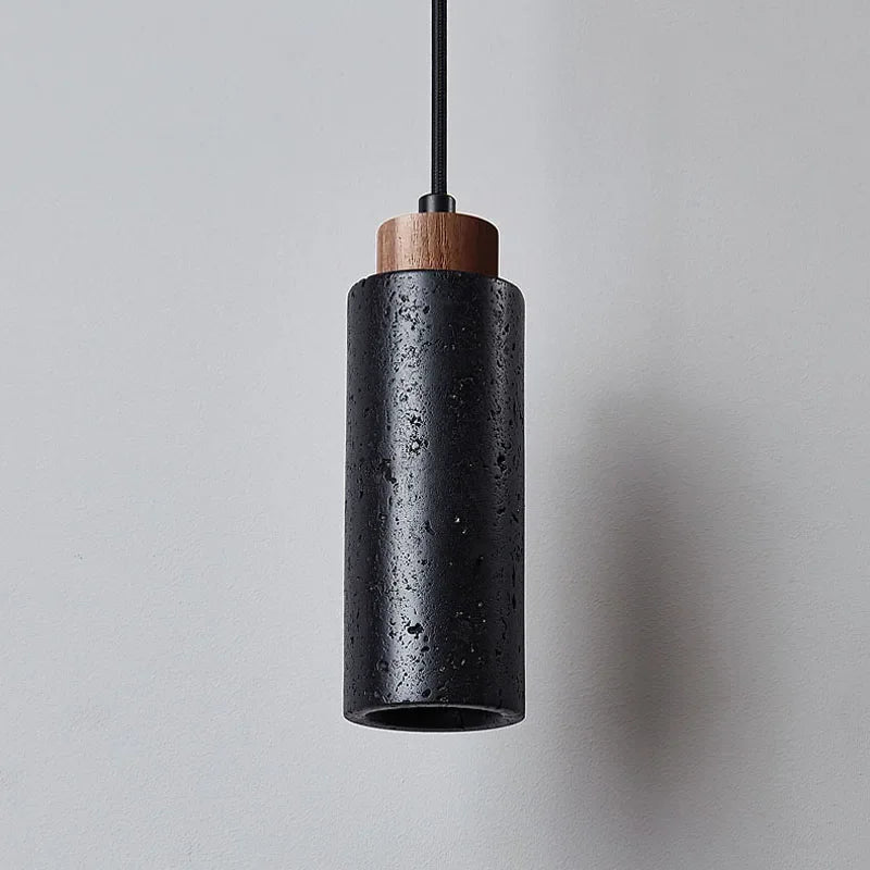 Black Marble Pendant Light Wabi Sabi Limestone