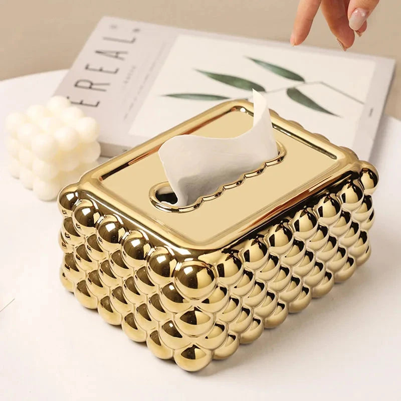 Gold Plated Bubble Tissue Box