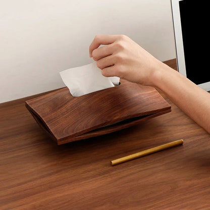 Natural Walnut Wood Tissue Box