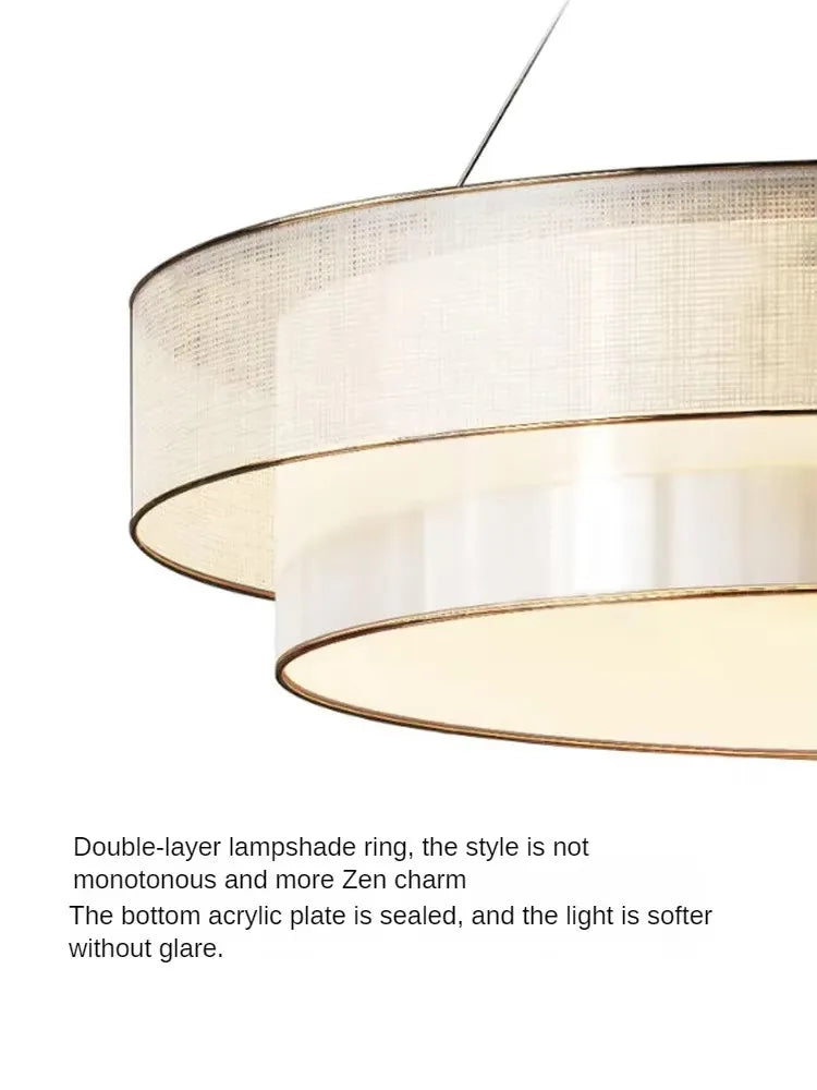 Simple circular fabric chandelier