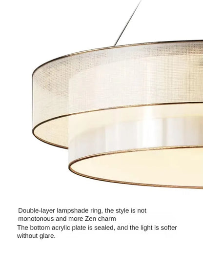 Simple circular fabric chandelier