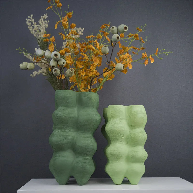 Creative Abstract Green Resin Vase