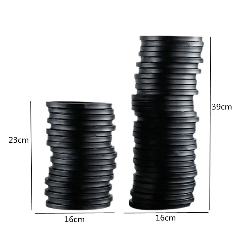 Creative Black Resin Vase Circle Stacking Irregular