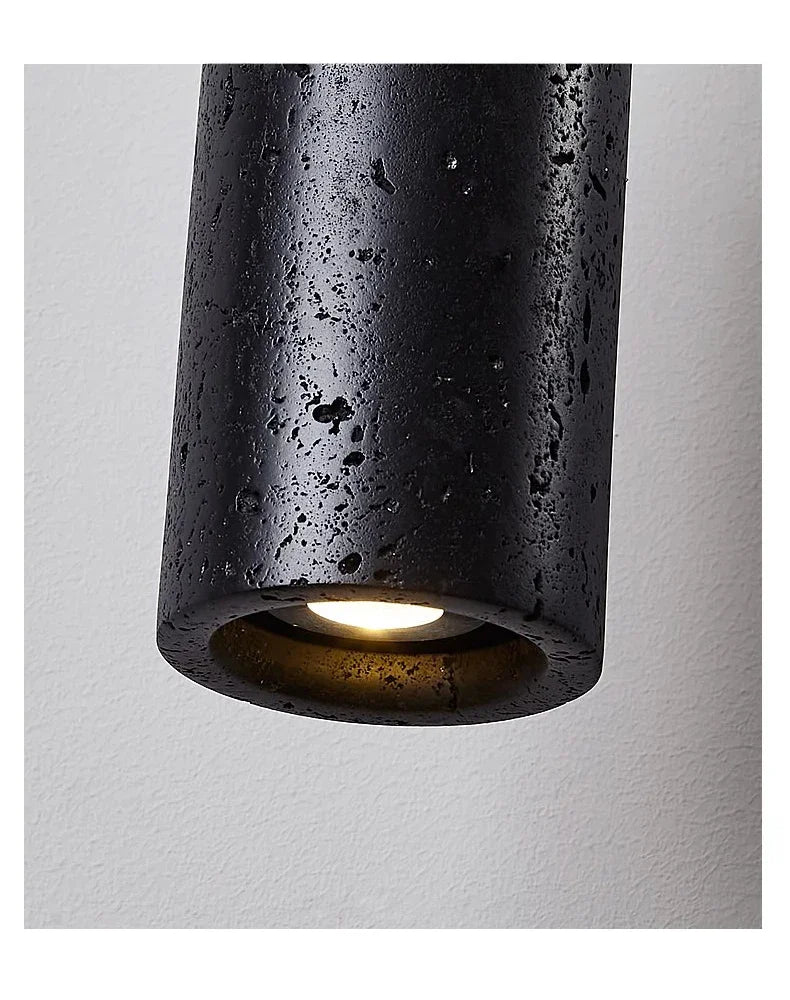 Black Marble Pendant Light Wabi Sabi Limestone